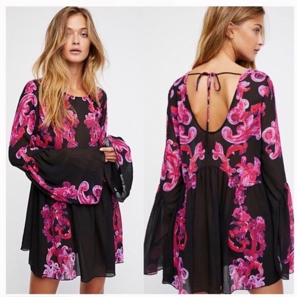 FREE People Printed Symphony Slip Dress - Picture 2 of 4